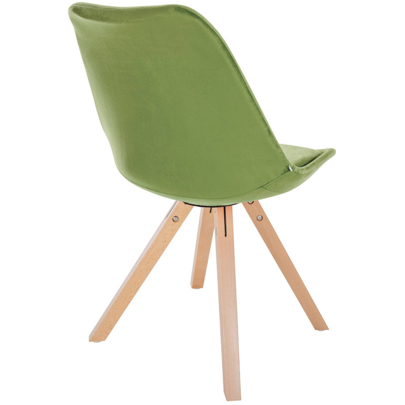 Fauteuil Sofia, en velours, carré, vert clair