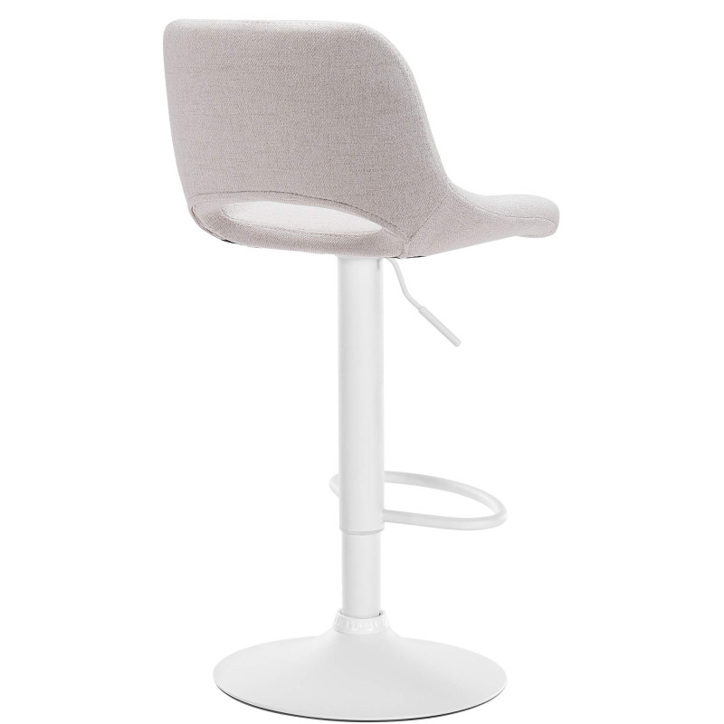Tabouret de bar Camden tissu blanc crème