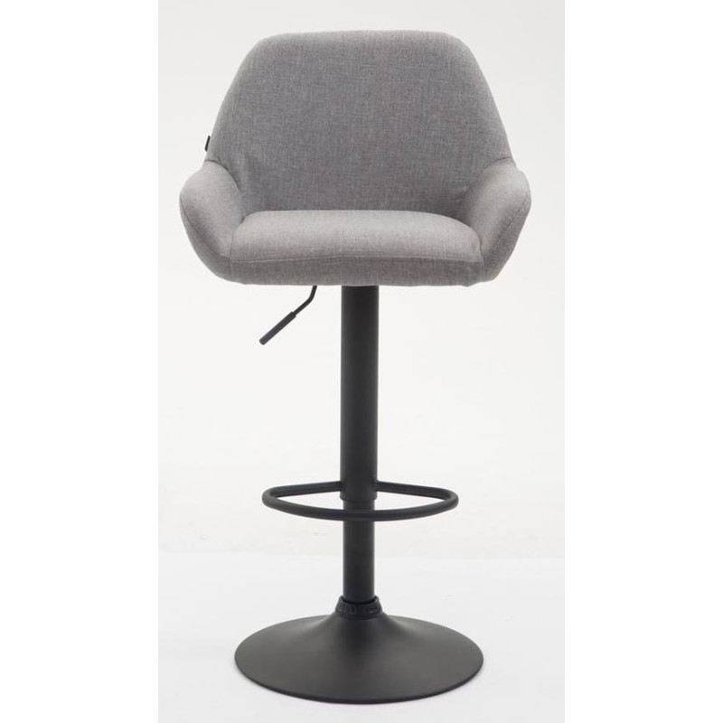 Lot de 2 tabourets de bar Braga tissu gris