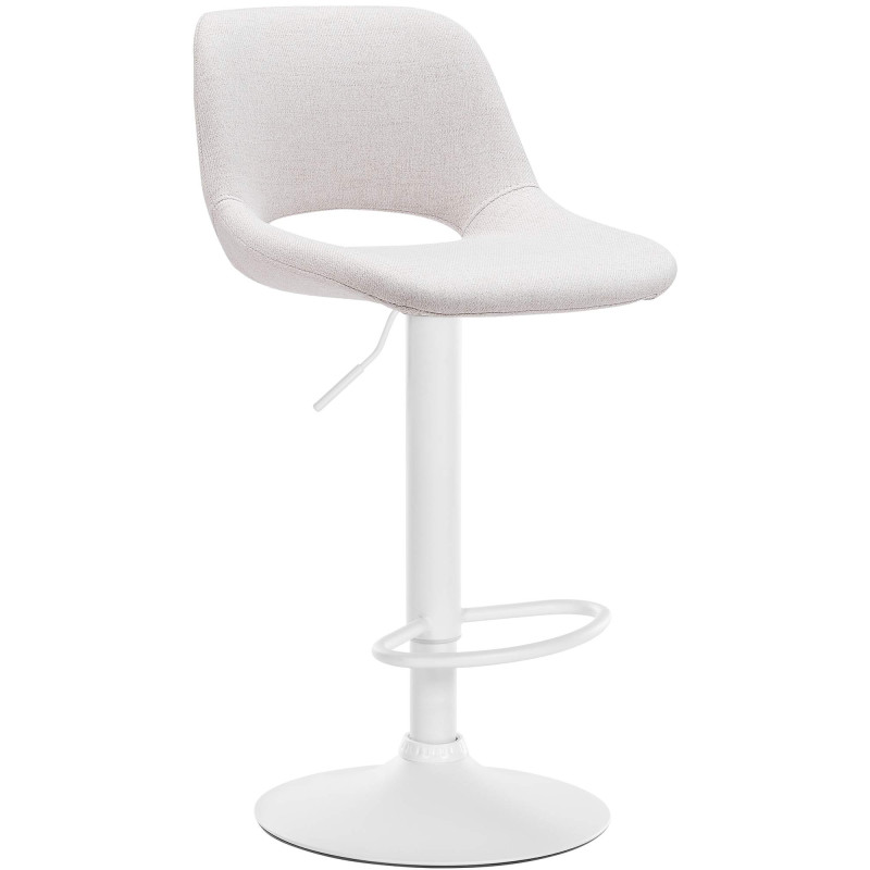 Tabouret de bar Camden tissu blanc crème