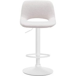 Tabouret de bar Camden tissu blanc crème