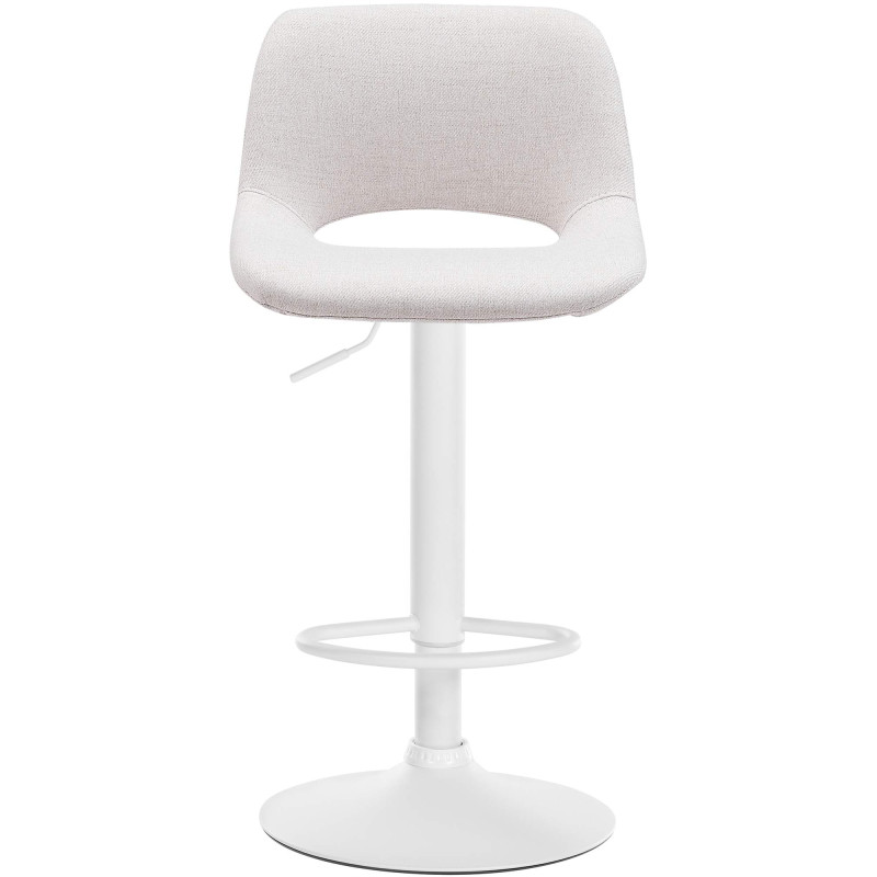 Tabouret de bar Camden tissu blanc crème