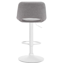 Tabouret de bar Camden tissu blanc gris clair