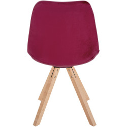 Fauteuil Sofia, velours, carré, bordeaux