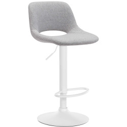 Tabouret de bar Camden tissu blanc gris clair