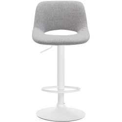 Tabouret de bar Camden tissu blanc gris clair