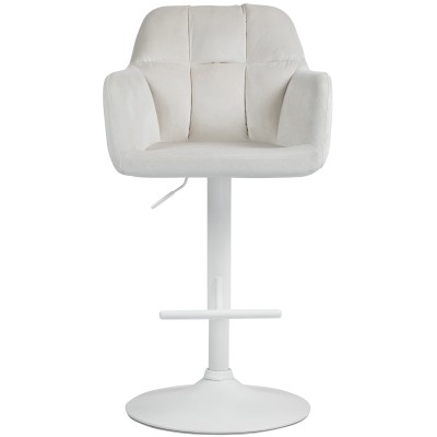 Tabouret de bar Natoma velours blanc