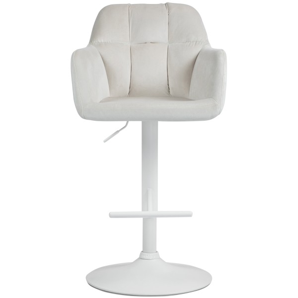 Tabouret de bar Natoma velours blanc