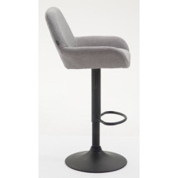 Lot de 2 tabourets de bar Braga tissu gris