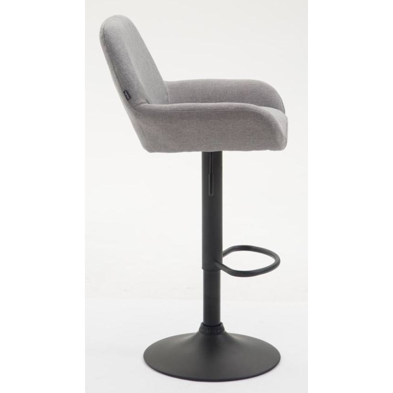 Lot de 2 tabourets de bar Braga tissu gris