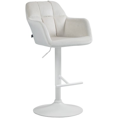 Tabouret de bar Natoma velours blanc