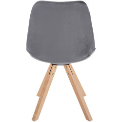 Fauteuil Sofia, en velours, carré, gris