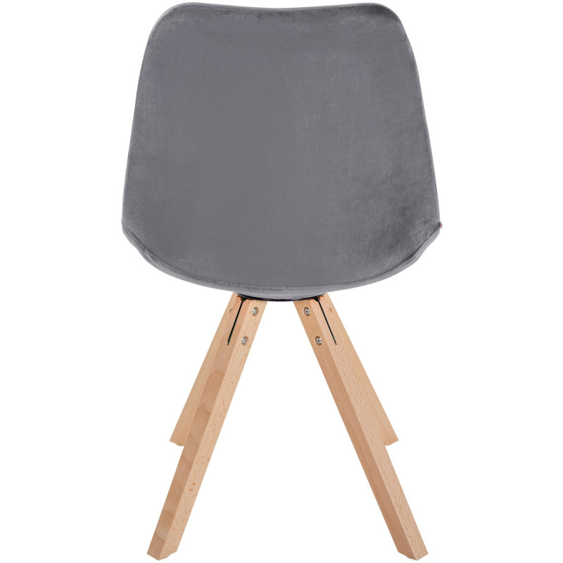 Fauteuil Sofia, en velours, carré, gris