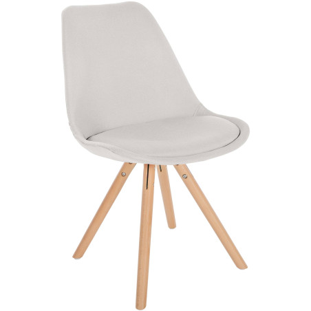 Chaise Sofia, ronde, tissu couleur crème