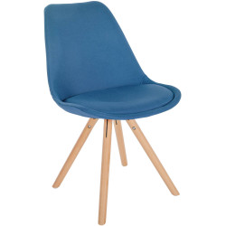 Chaise Sofia, en tissu, ronde, bleue