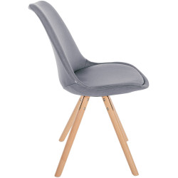 Fauteuil Sofia, tissu, rond, gris clair