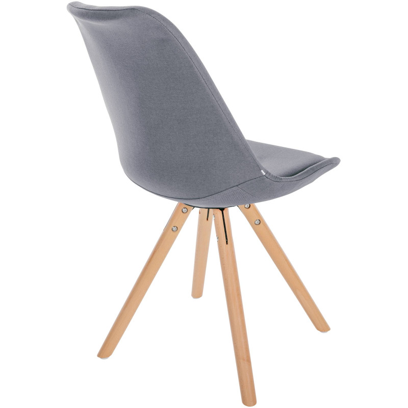 Fauteuil Sofia, tissu, rond, gris clair
