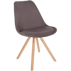 Chaise Sofia, ronde, tissu taupe