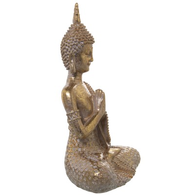 Figurine Décorative Alexandra House Living Doré Plastique Buda 12 x 20 x 27 cm