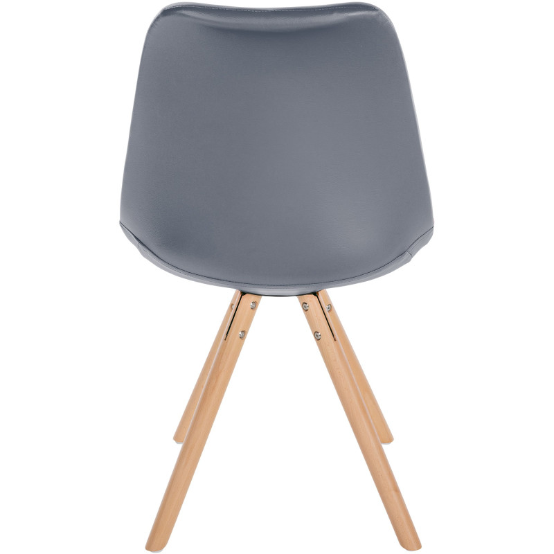 Fauteuil Sofia, en similicuir, rond, gris