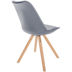Fauteuil Sofia, en similicuir, rond, gris