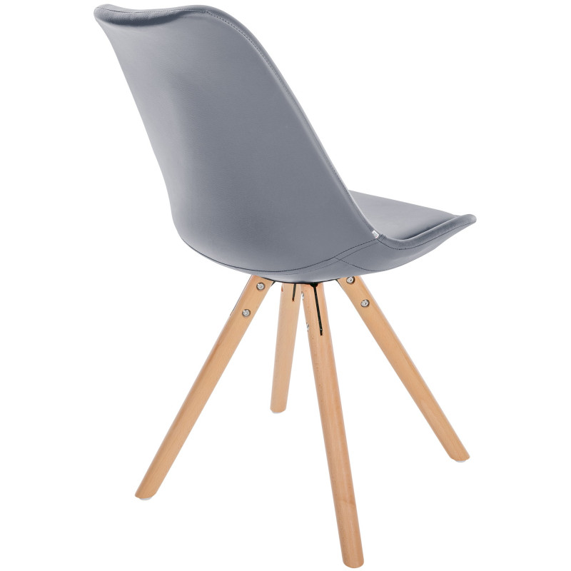 Fauteuil Sofia, en similicuir, rond, gris