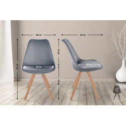 Fauteuil Sofia, en similicuir, rond, gris