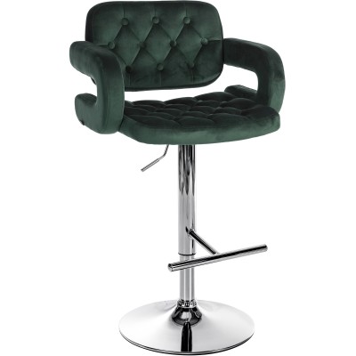 Tabouret de bar Dublin velours chrome