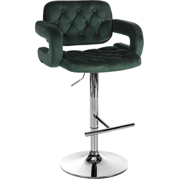 Tabouret de bar Dublin velours chrome