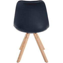 Fauteuil Sofia, similicuir, carré, noir