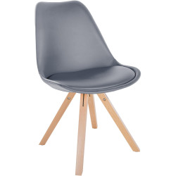 Fauteuil Sofia, similicuir, gris carré