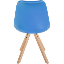 Fauteuil Sofia, similicuir, carré, bleu clair