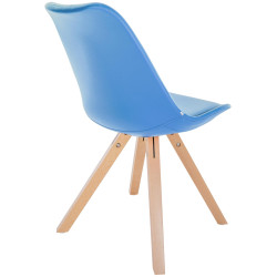 Fauteuil Sofia, similicuir, carré, bleu clair