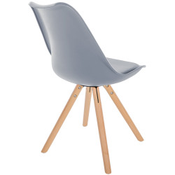 Chaise Sofia, en plastique, ronde, grise