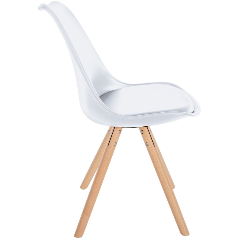 Chaise Sofia, en plastique, ronde, blanche