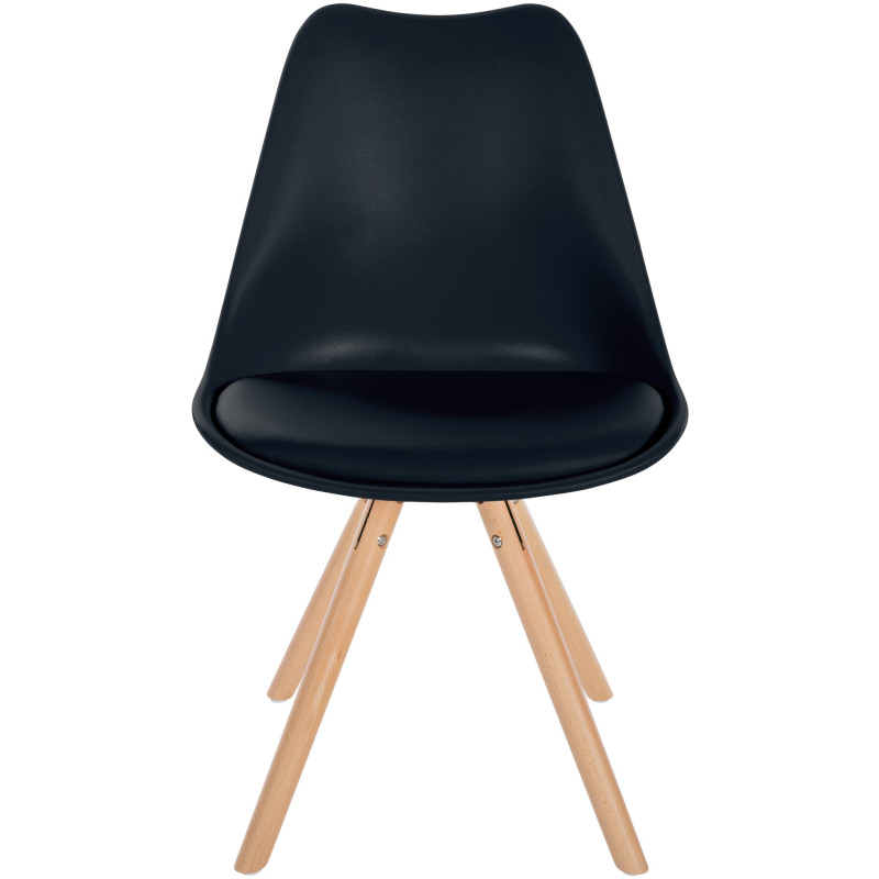 Chaise Sofia, en plastique, ronde, noire