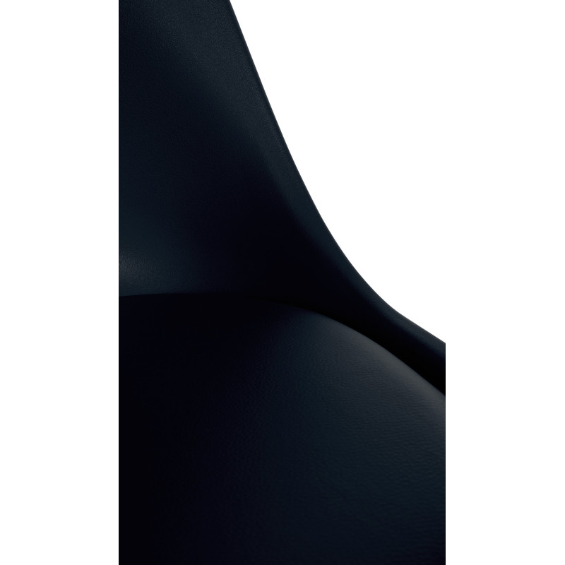 Chaise Sofia, en plastique, ronde, noire