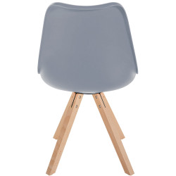 Chaise Sofia, plastique, carrée grise