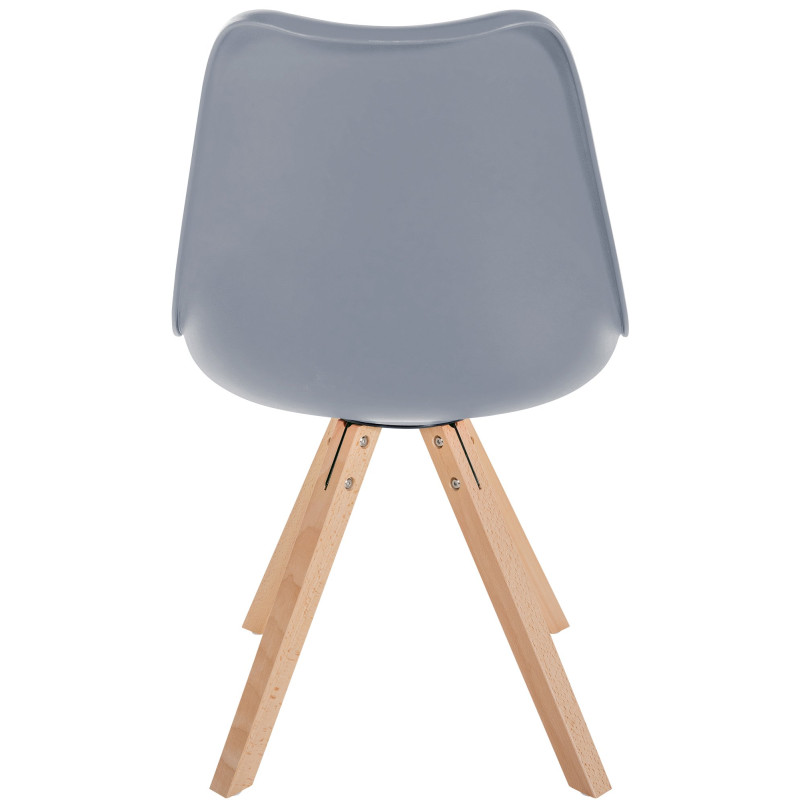 Chaise Sofia, plastique, carrée grise