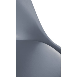 Chaise Sofia, plastique, carrée grise