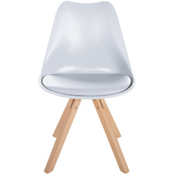 Chaise Sofia, en plastique, carrée, blanche