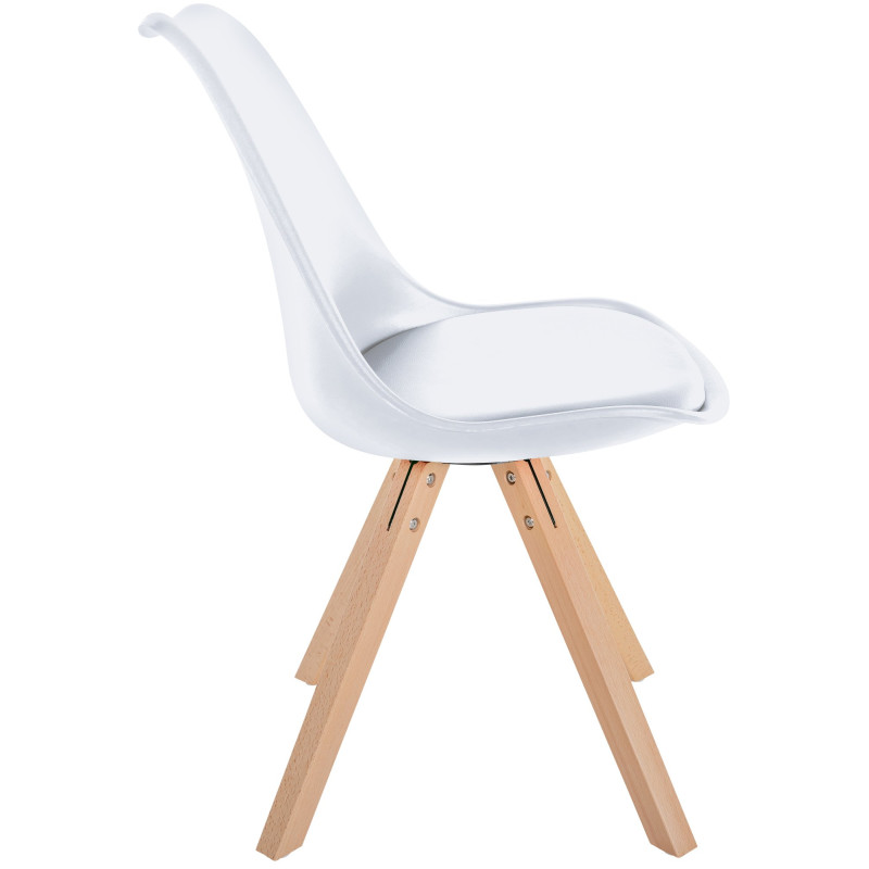 Chaise Sofia, en plastique, carrée, blanche