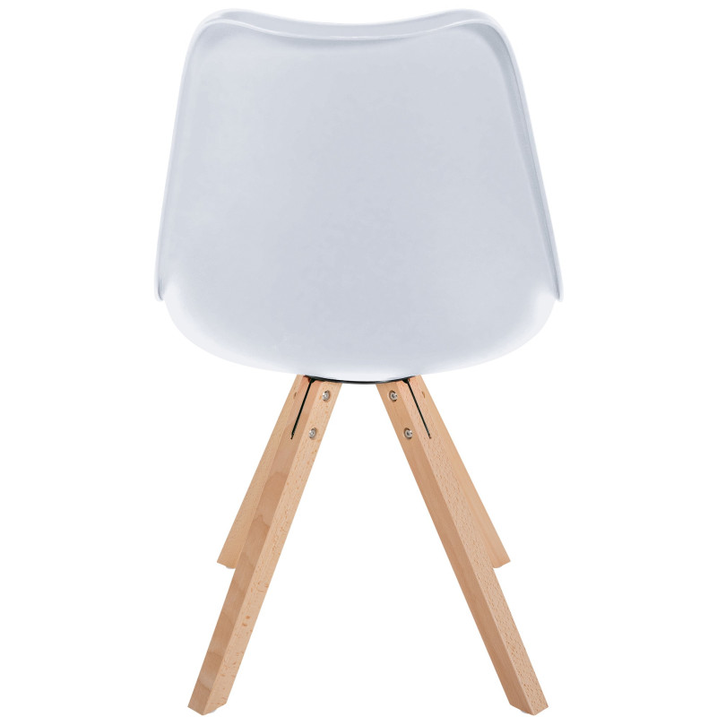 Chaise Sofia, en plastique, carrée, blanche