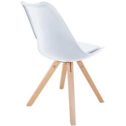 Chaise Sofia, en plastique, carrée, blanche