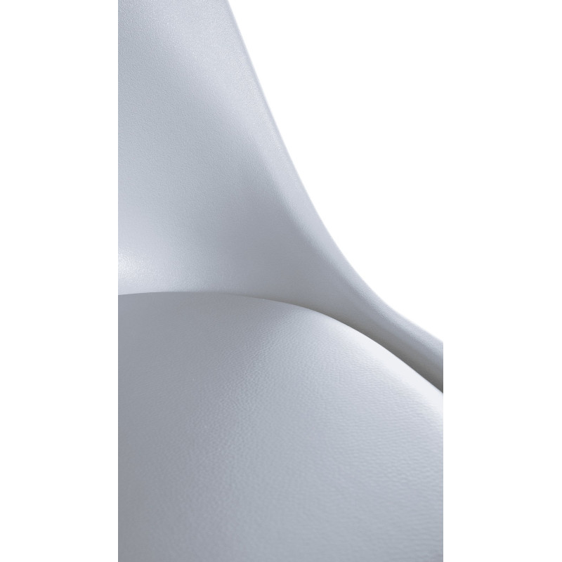 Chaise Sofia, en plastique, carrée, blanche