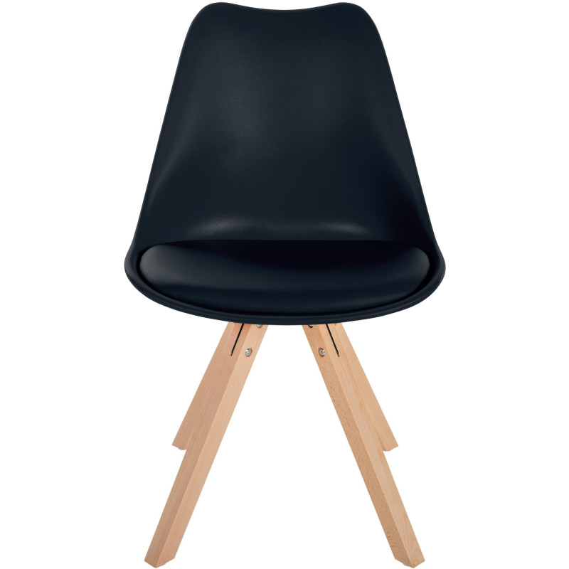 Chaise Sofia, en plastique, carrée, noire