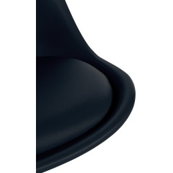 Chaise Sofia, en plastique, carrée, noire