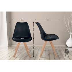 Chaise Sofia, en plastique, carrée, noire