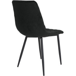 Fauteuil Telde, velours, noir