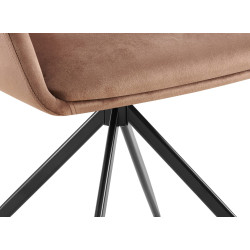 Chaise de salle à manger Olema en velours marron